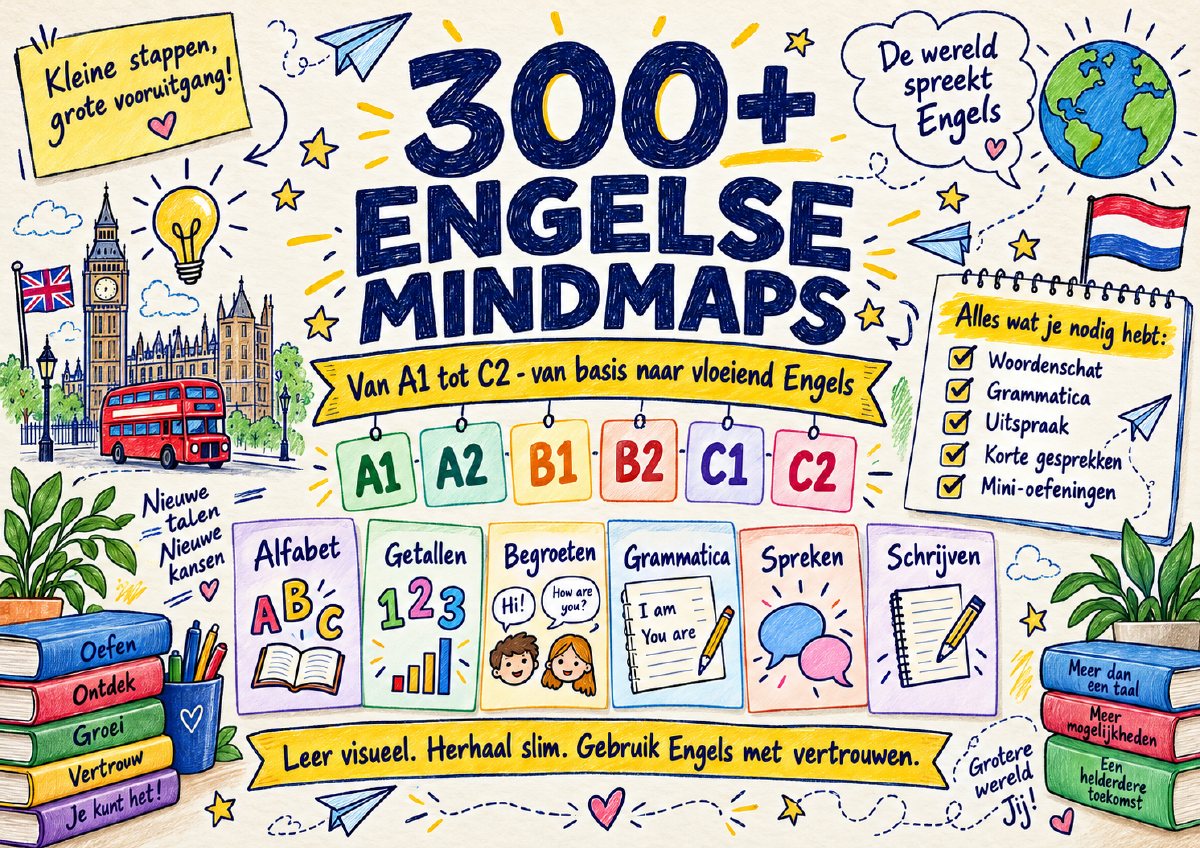 Omslag van 300+ Engelse Mindmaps