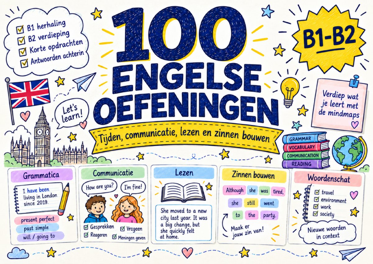 Omslag van 100 Engelse oefeningen B1-B2
